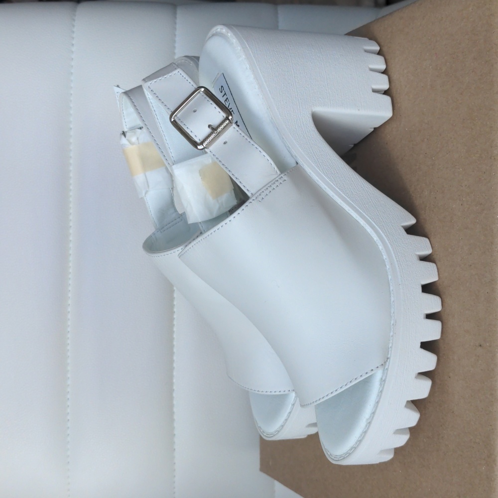 Steve Madden Sunnyside White Platform Sandals 8M Y2K
